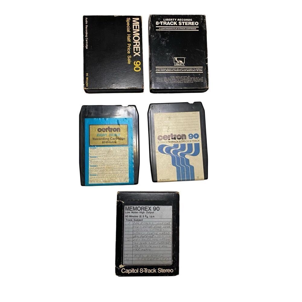 Lot Of 5 Pre Recorded 8 Track Tapes Memorex Liberty Capitol Lou Rawls Vtg